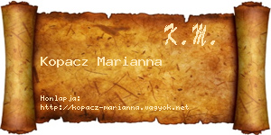 Kopacz Marianna névjegykártya